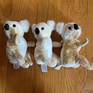 Dunkin Donuts Set of 3 Plush Koala Coolatta Bears 4 1/2 in.